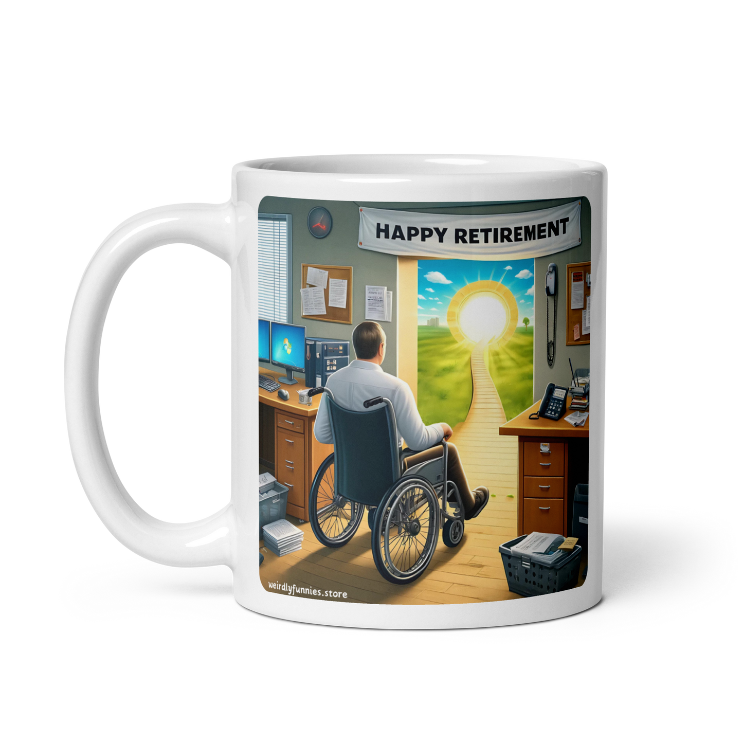 disabled man retirement mug